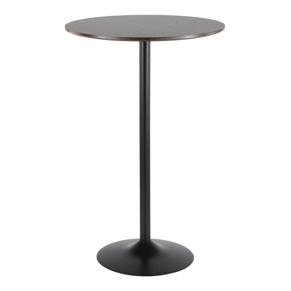 Lumisource Pebble Adjustable Dining to Bar Table in Black Metal and Espresso TB-PEB BK+E